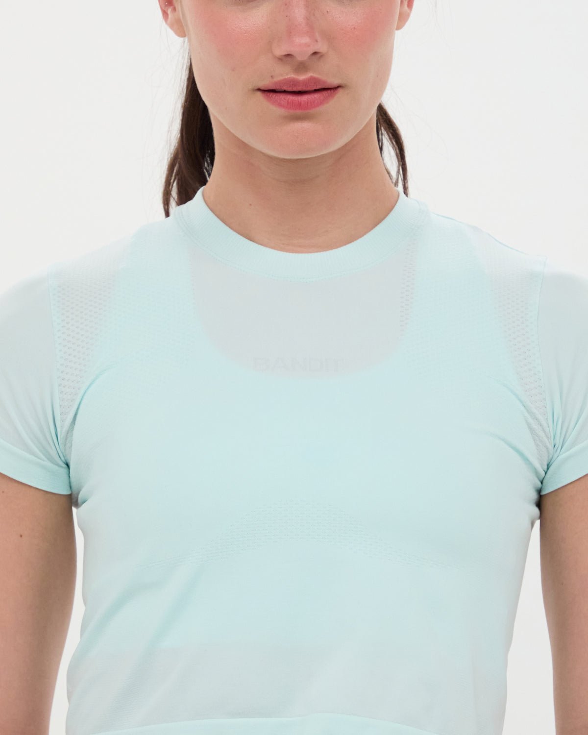Bandit Mercury Seamless™ Women's Crop Tee - Minty Blue - Interval Running