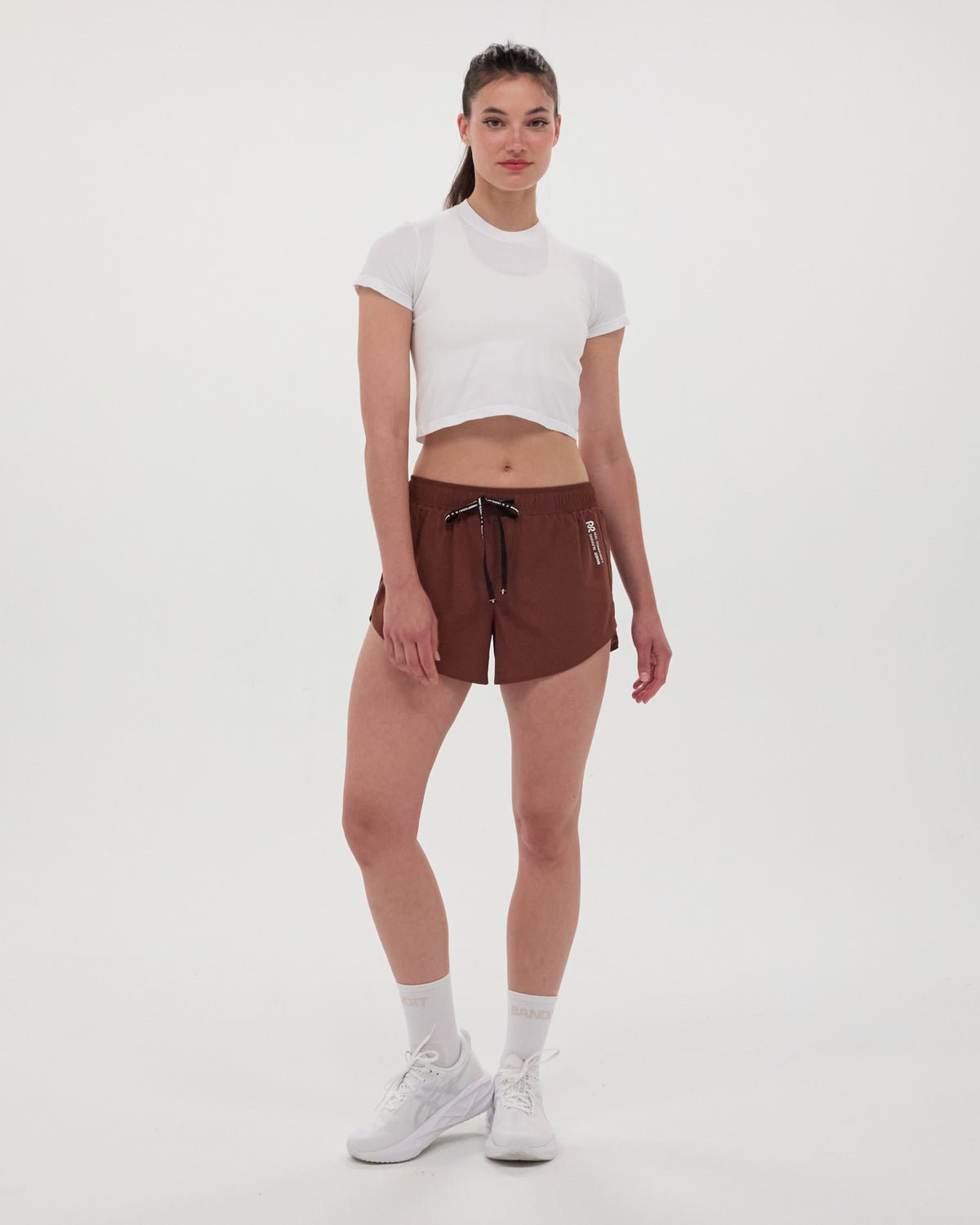 Bandit Mercury Seamless™ Women's Crop Tee - White - Interval Running