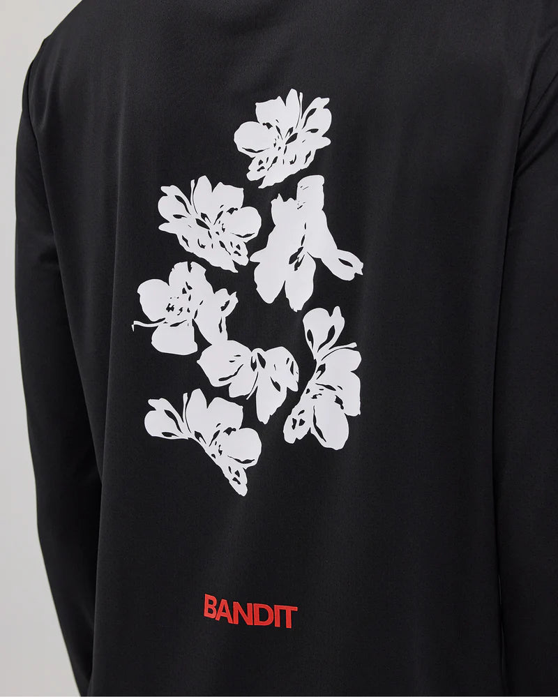 Bandit NanoMesh™ Abstract Floral Long Sleeve - Black - Interval Running
