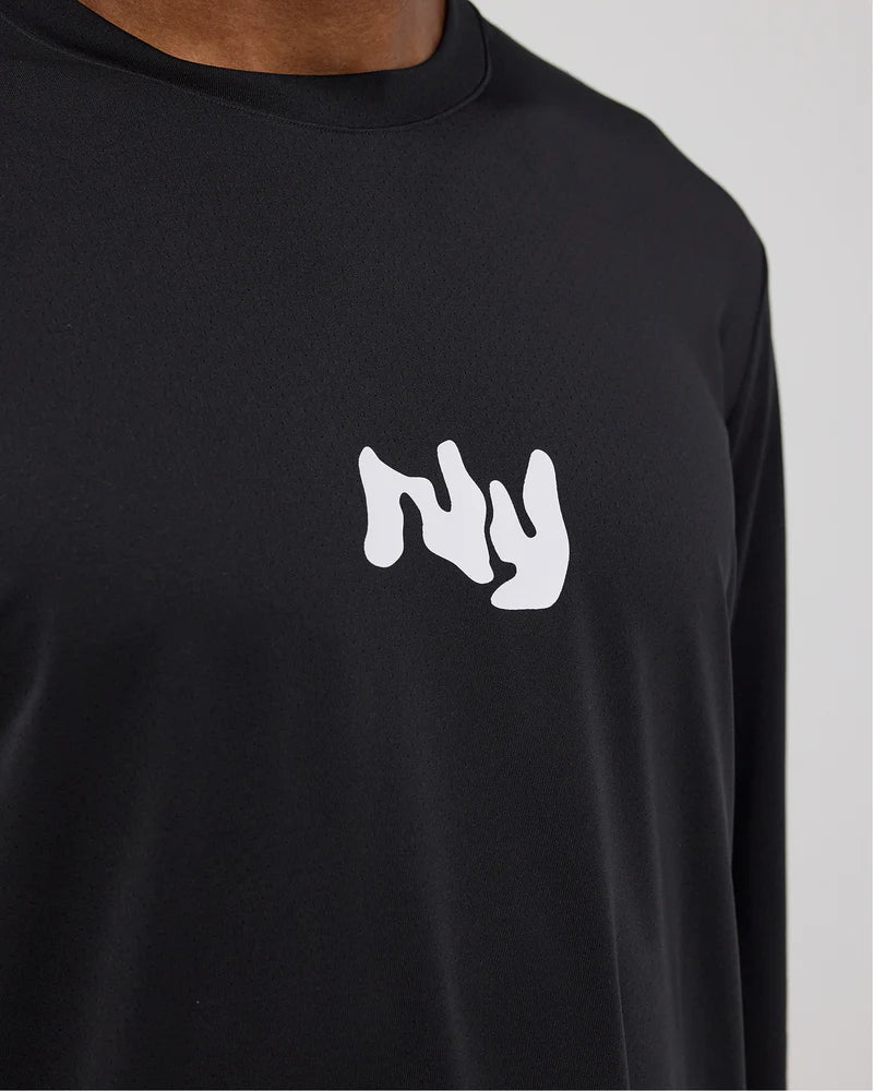 Bandit NanoMesh™ Abstract Floral Long Sleeve - Black - Interval Running