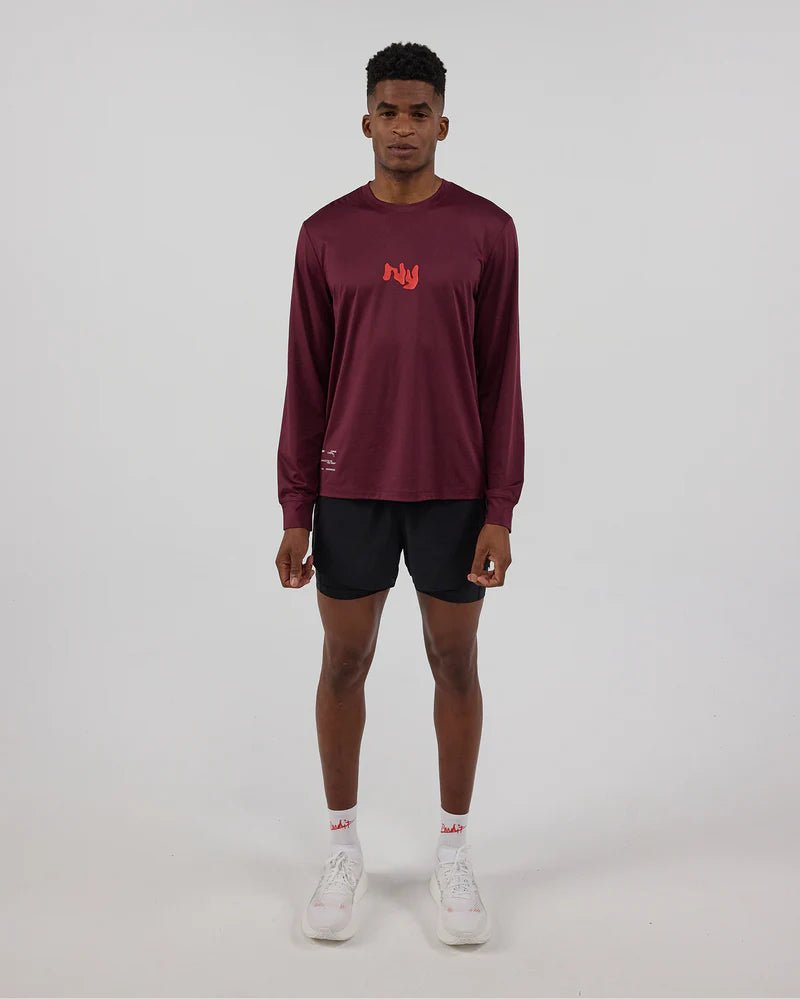 Bandit NanoMesh™ Abstract Floral Long Sleeve - Fig - Interval Running