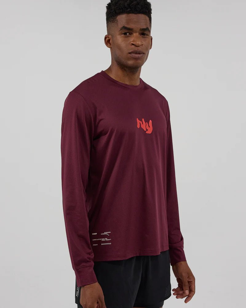 Bandit NanoMesh™ Abstract Floral Long Sleeve - Fig - Interval Running