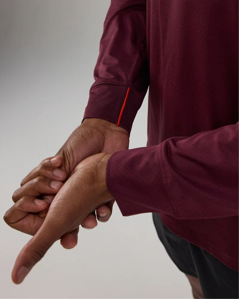 Bandit NanoMesh™ Abstract Floral Long Sleeve - Fig - Interval Running