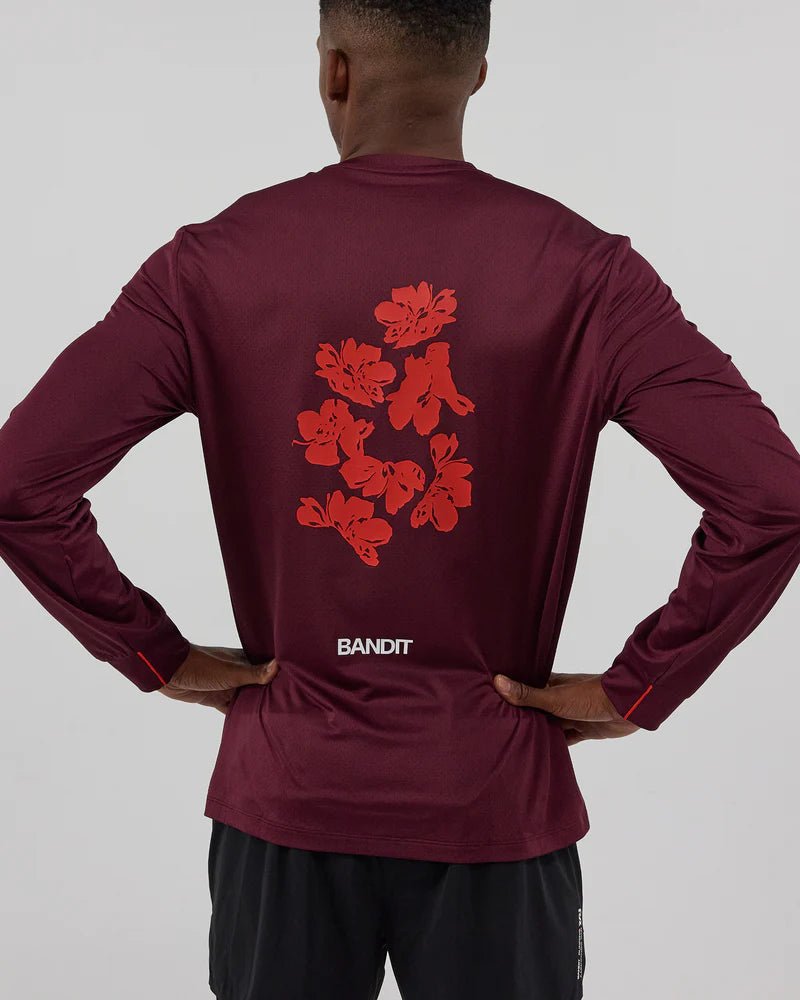 Bandit NanoMesh™ Abstract Floral Long Sleeve - Fig - Interval Running