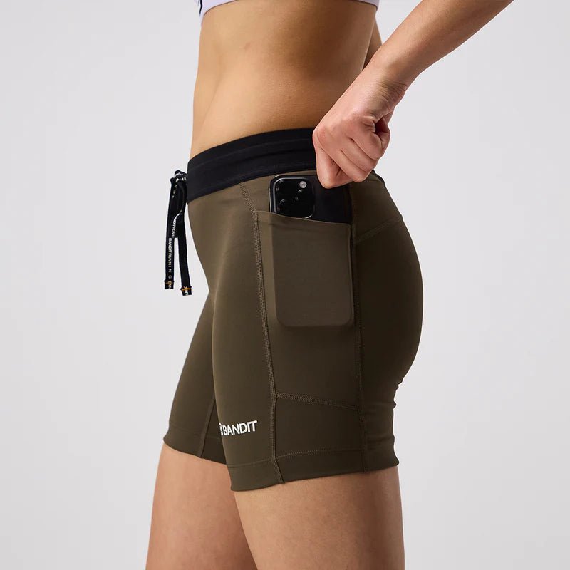 Bandit Stamina™ 5" Women's Compression Shorts - Dark Fatigue - Interval Running