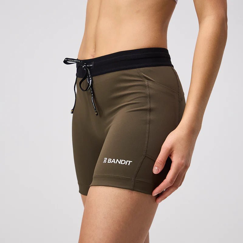 Bandit Stamina™ 5" Women's Compression Shorts - Dark Fatigue - Interval Running