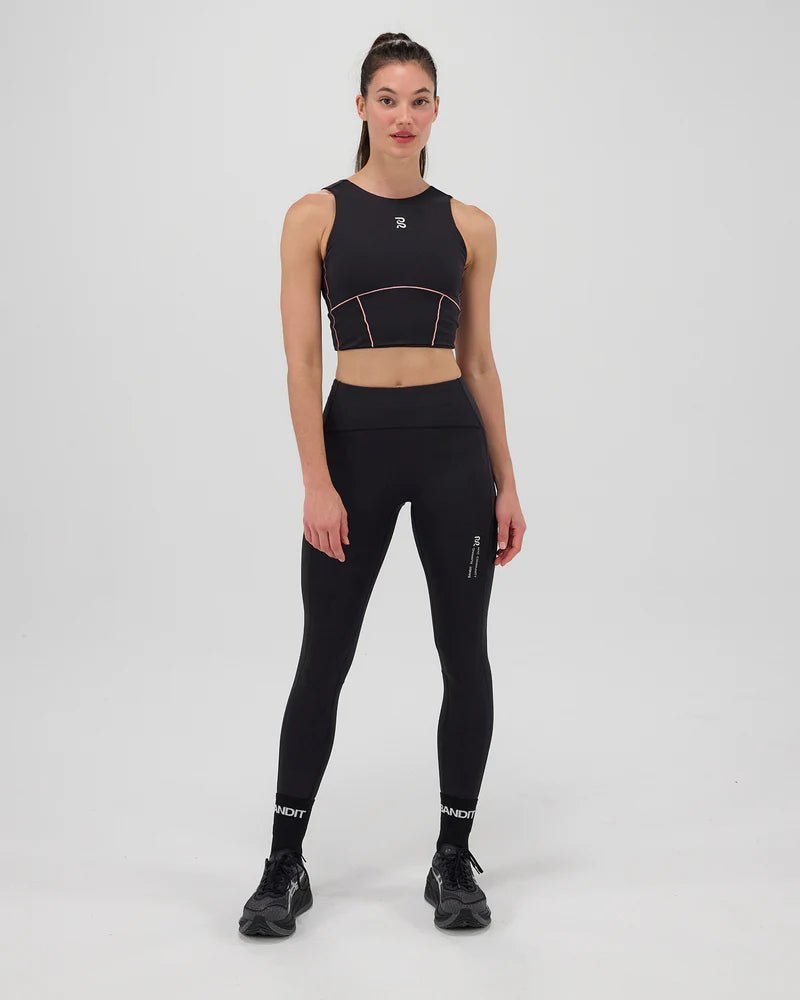 Bandit Stamina™ Pop Stitch™ High Waist Leggings - Black - Interval Running
