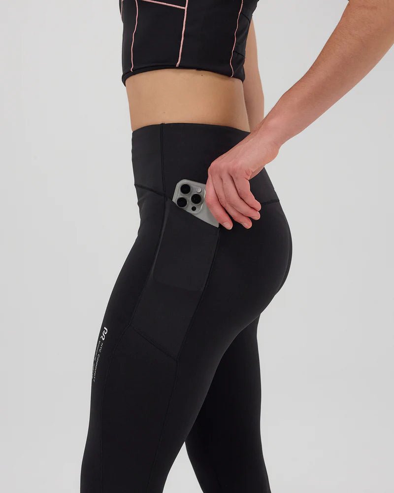 Bandit Stamina™ Pop Stitch™ High Waist Leggings - Black - Interval Running