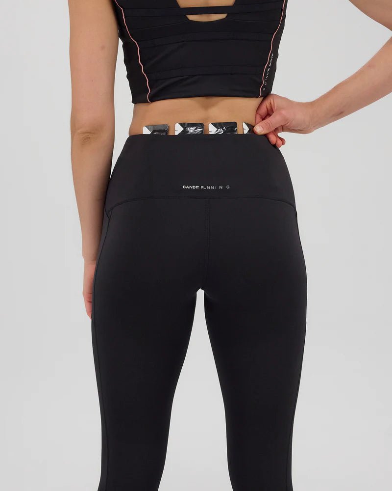 Bandit Stamina™ Pop Stitch™ High Waist Leggings - Black - Interval Running