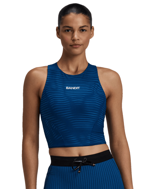 Bandit Stamina™ Race Crop - Organic Stripe Ink Blue - Interval Running