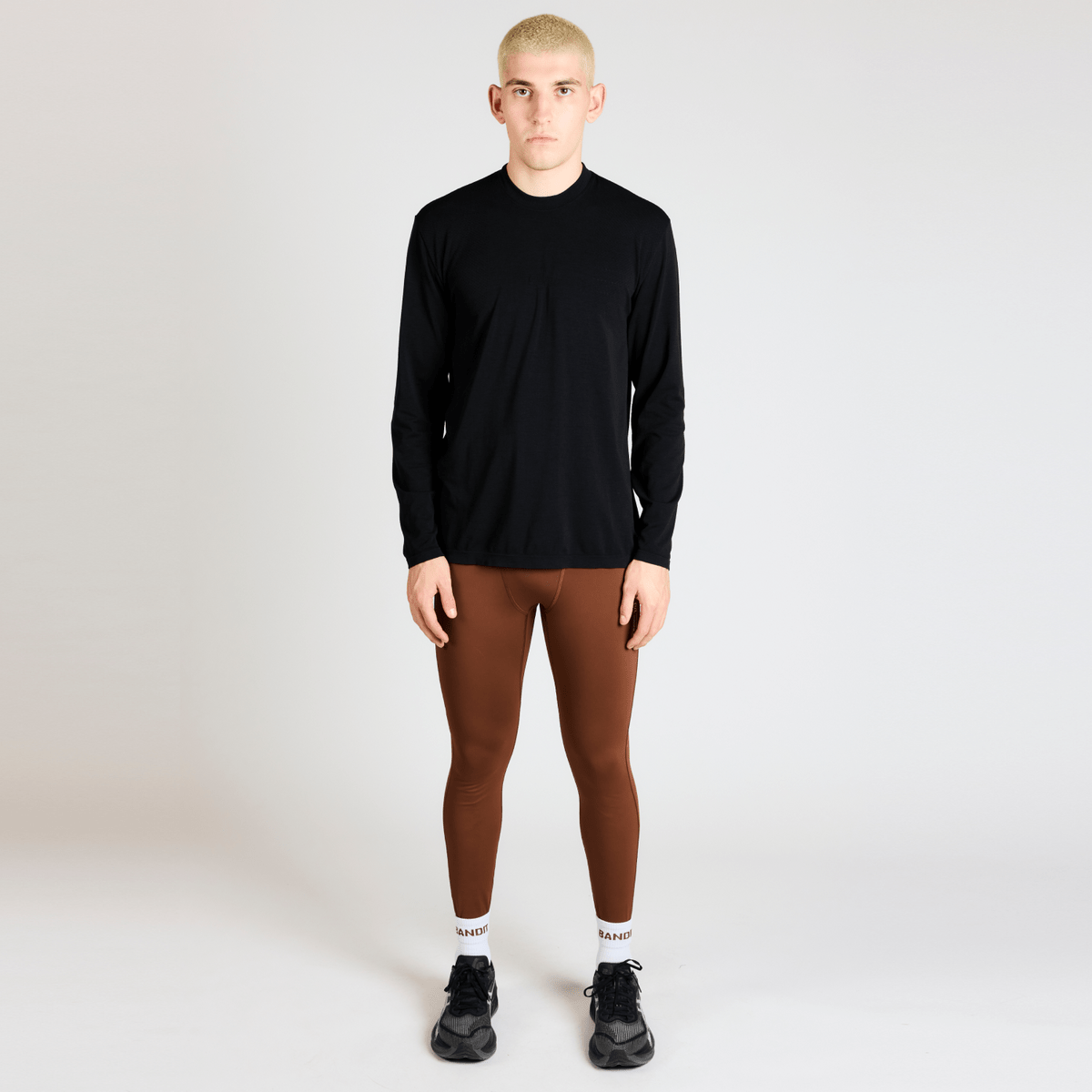 Bandit Stratum Seamless™ Men's Seamless Long Sleeve - Black - Interval Running