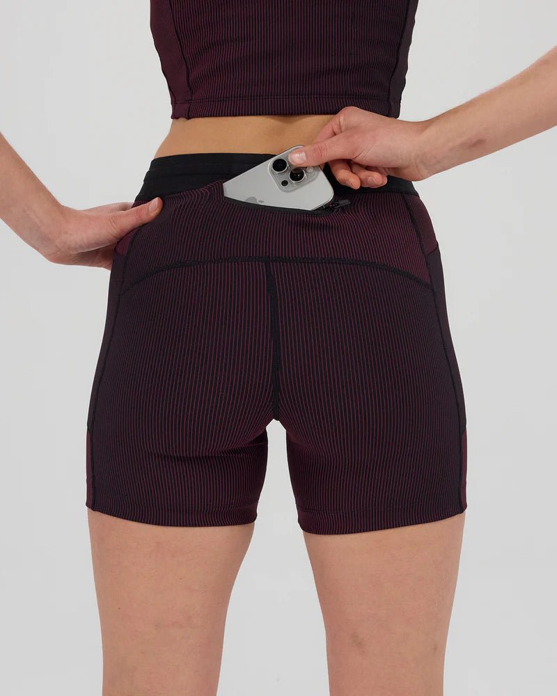 Bandit Striped Cadence™ 5" Compression - Black with Fig - Interval Running