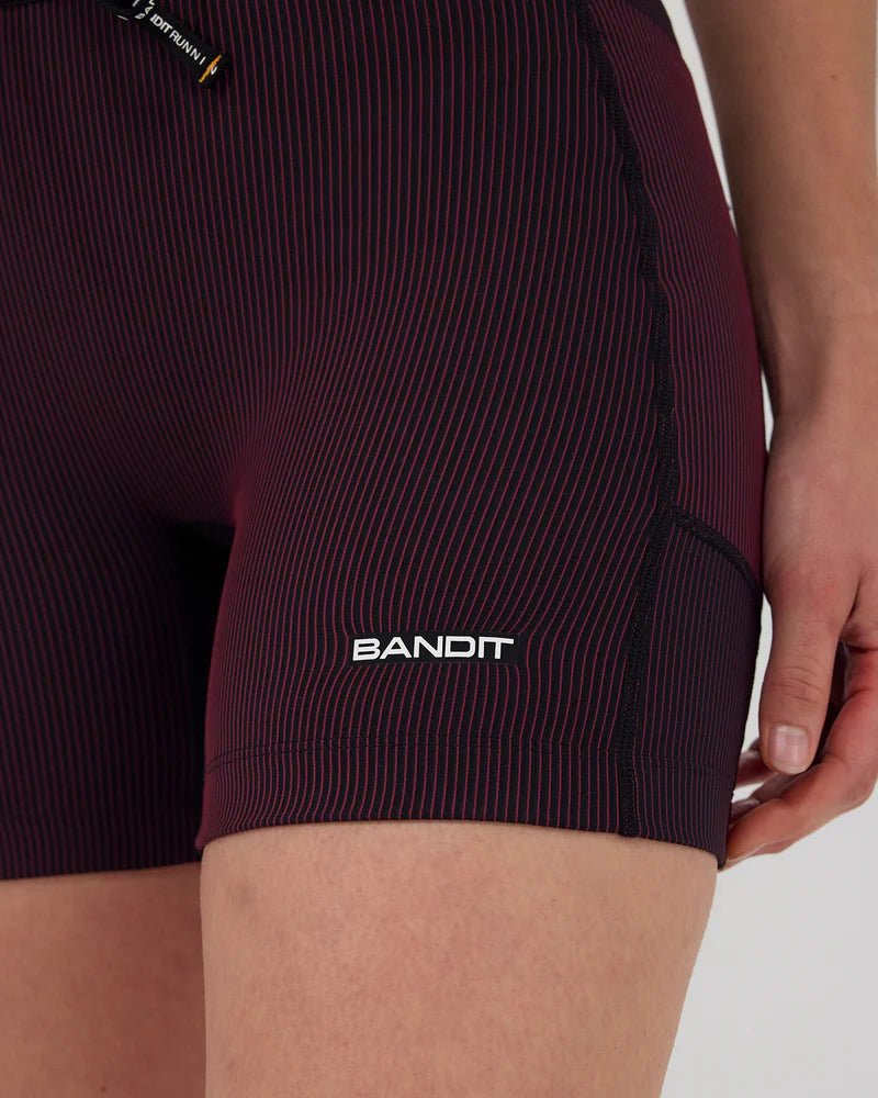 Bandit Striped Cadence™ 5" Compression - Black with Fig - Interval Running
