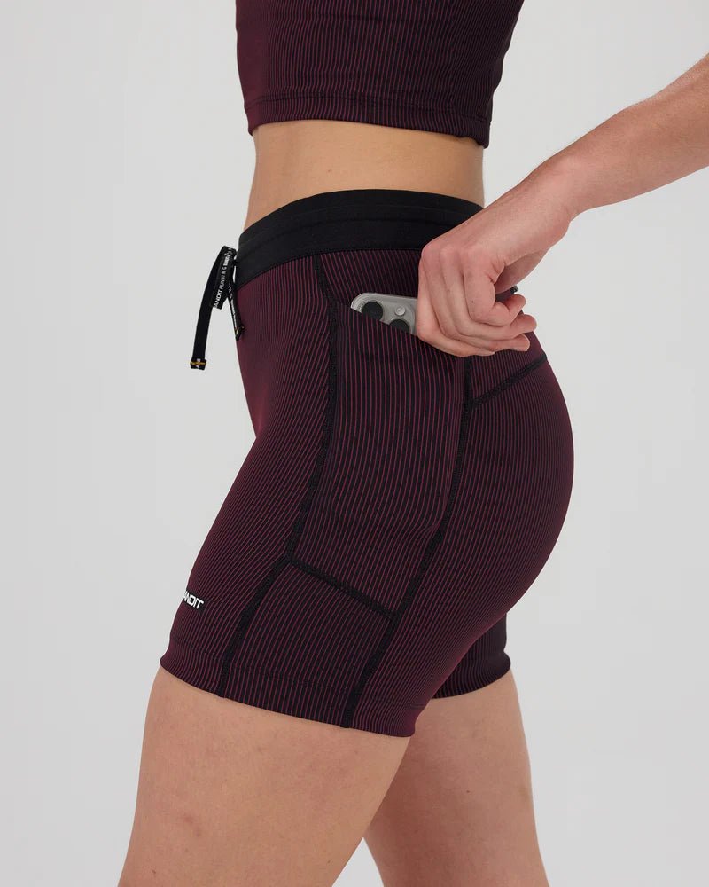 Bandit Striped Cadence™ 5" Compression - Black with Fig - Interval Running