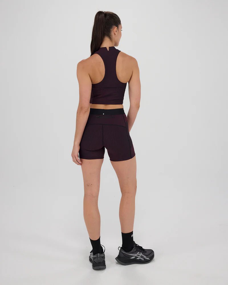 Bandit Striped Cadence™ Vaso Race Crop - Black / Fig - Interval Running