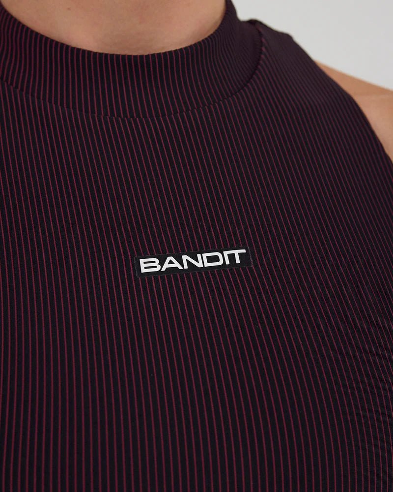 Bandit Striped Cadence™ Vaso Race Crop - Black / Fig - Interval Running