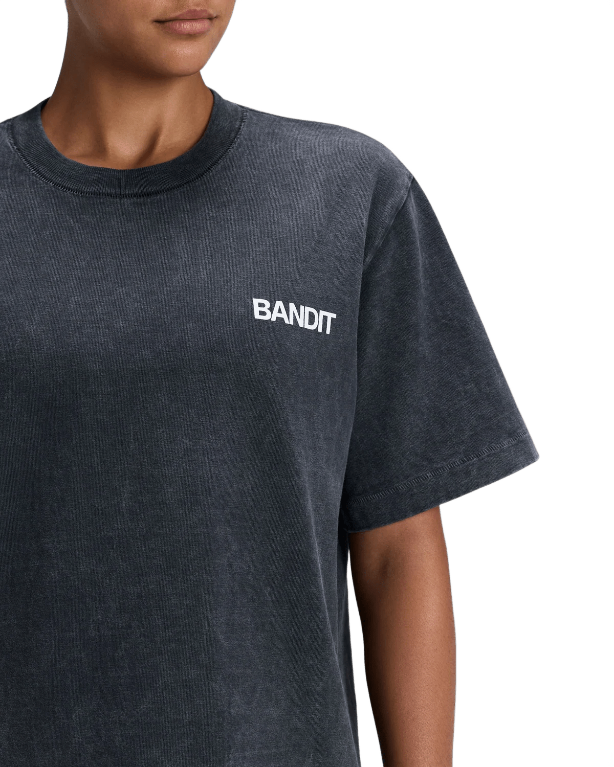 Bandit Unisex Heavyweight Cotton Box Tee – Black Chroma Wash - Interval Running