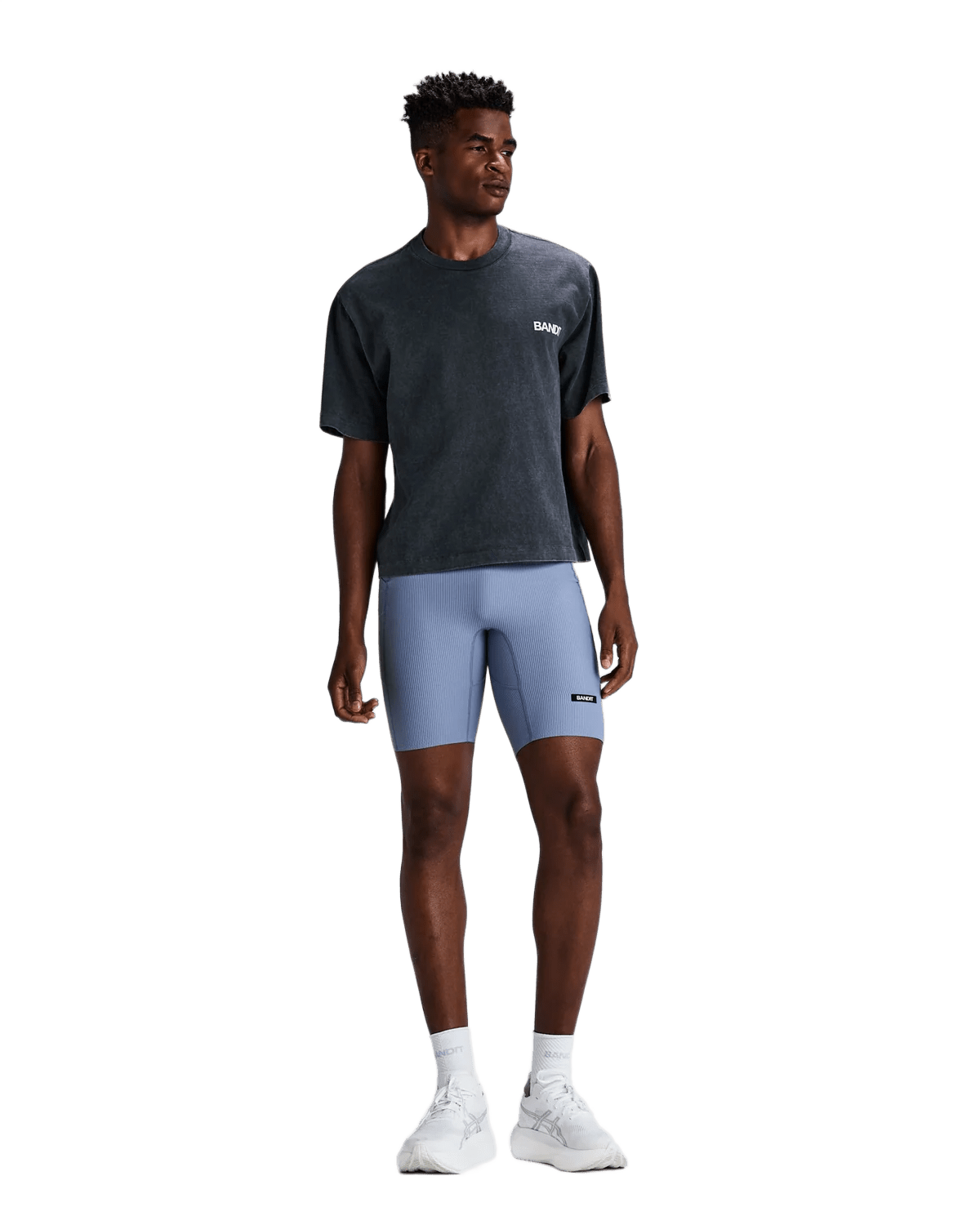Bandit Unisex Heavyweight Cotton Box Tee – Black Chroma Wash - Interval Running
