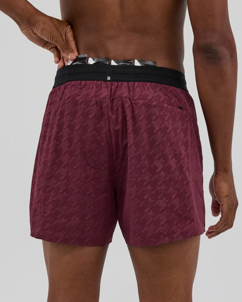 Bandit Vento™ 5" Coerver97 Cheque Training Short, Men's - Fig - Houndstooth Fig - Interval Running