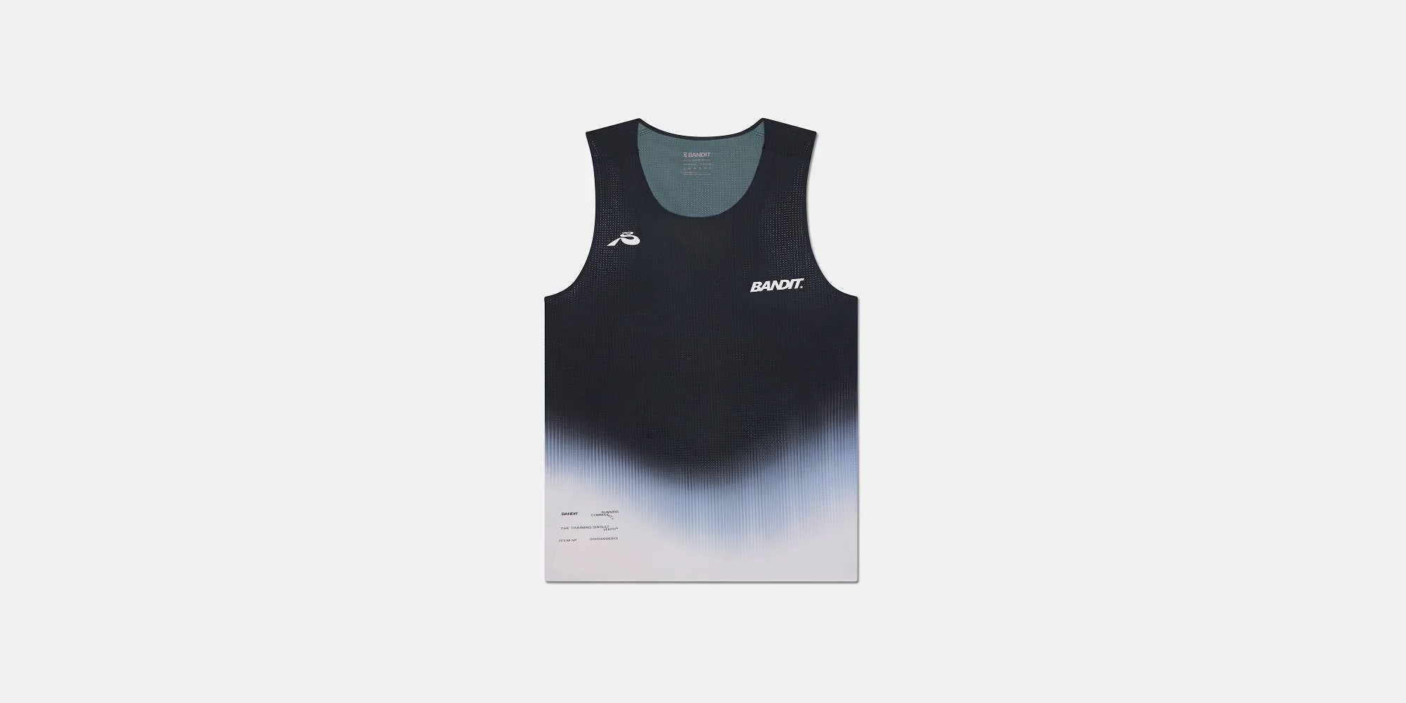 Bandit Vento™ Performance Singlet - Black with Chalk Gradient - Interval Running