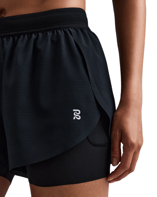 Bandit Women's CoolGrid™ 2-in-1 Run Shorts - Black - Interval Running