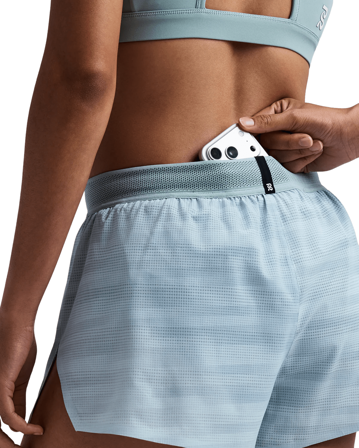 Bandit Women's CoolGrid™ 3" Split Shorts - Uneven Gradient - Lagoon / Mist - Interval Running