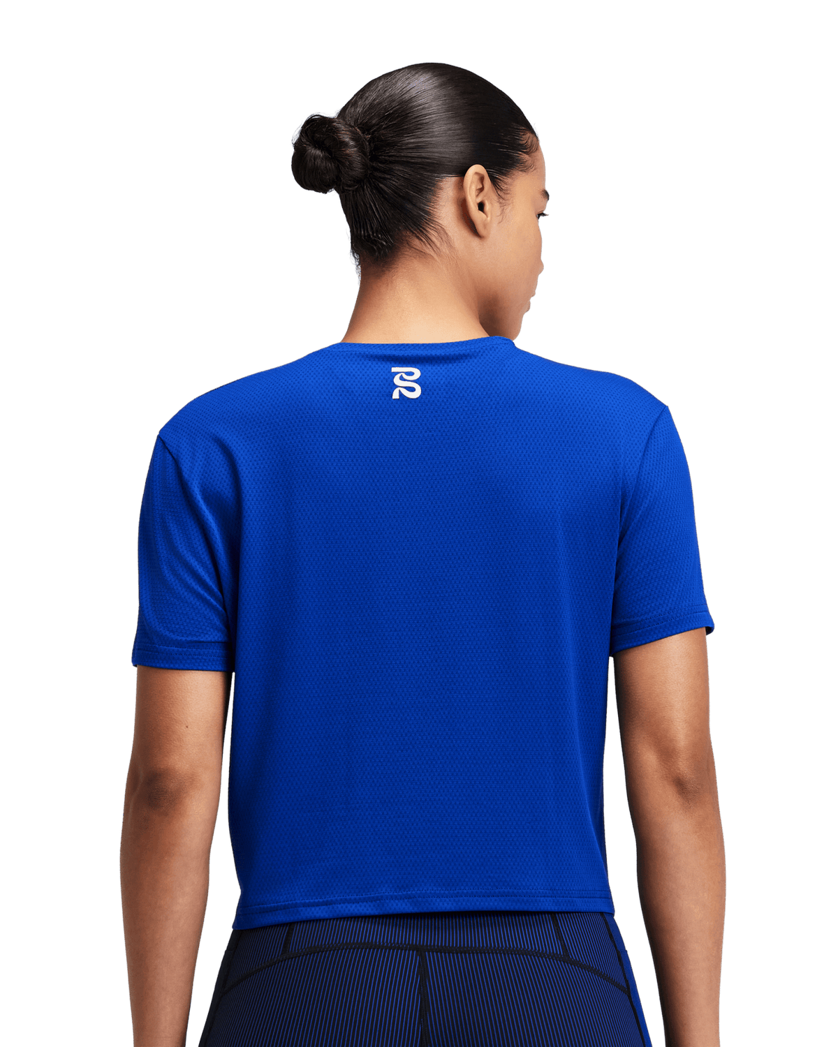 Bandit Women's Micromesh™ Cropped Run Tee – Bauhaus Blue - Interval Running