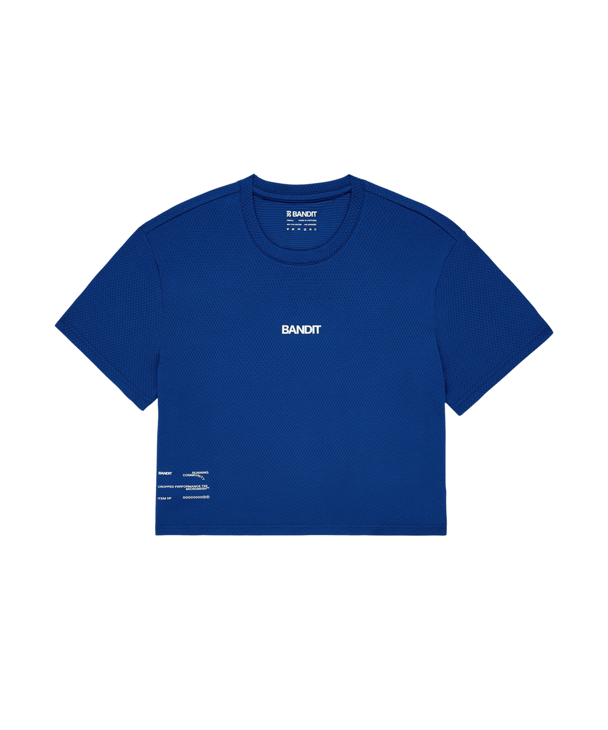 Bandit Women's Micromesh™ Cropped Run Tee – Bauhaus Blue - Interval Running