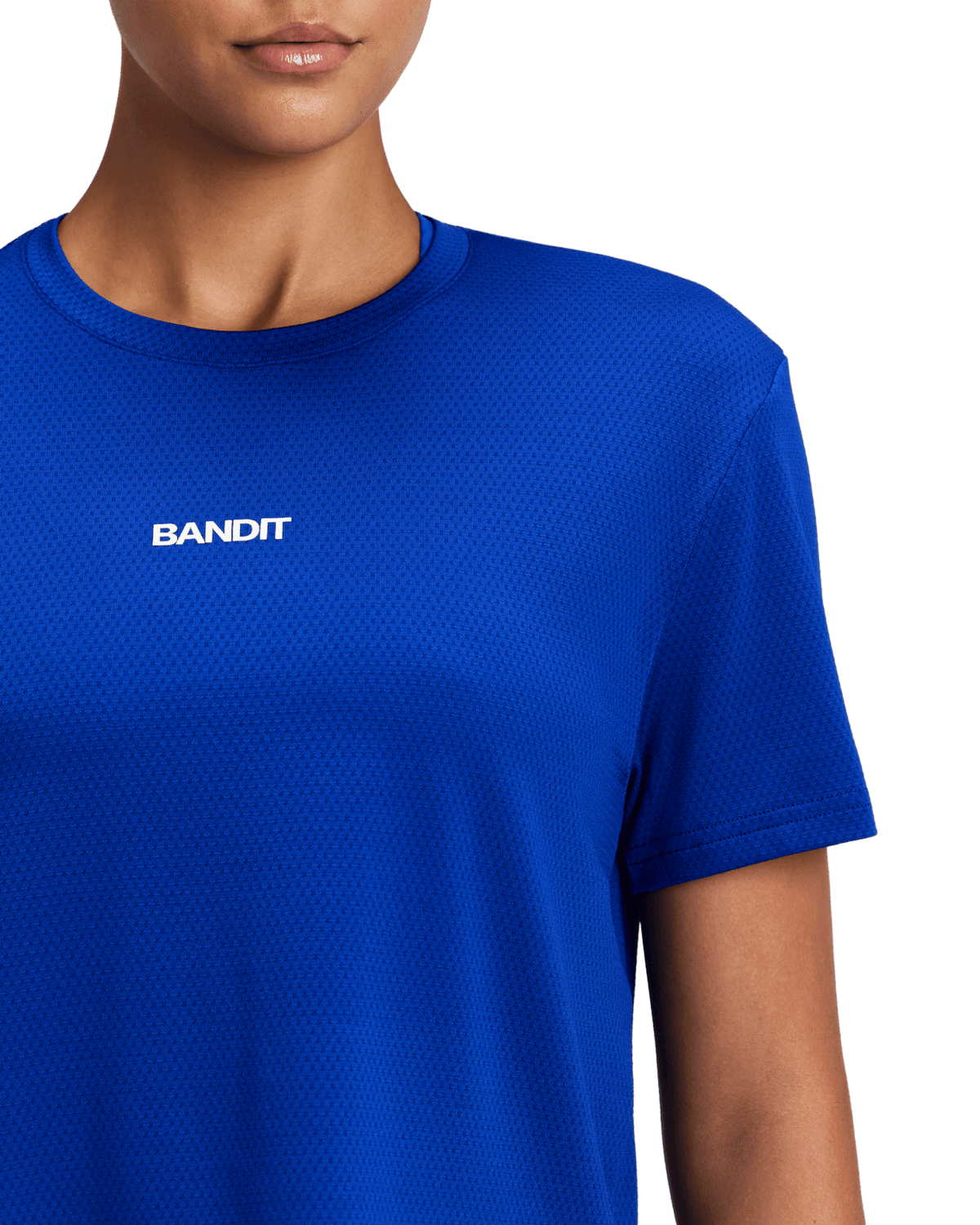 Bandit Women's Micromesh™ Cropped Run Tee – Bauhaus Blue - Interval Running