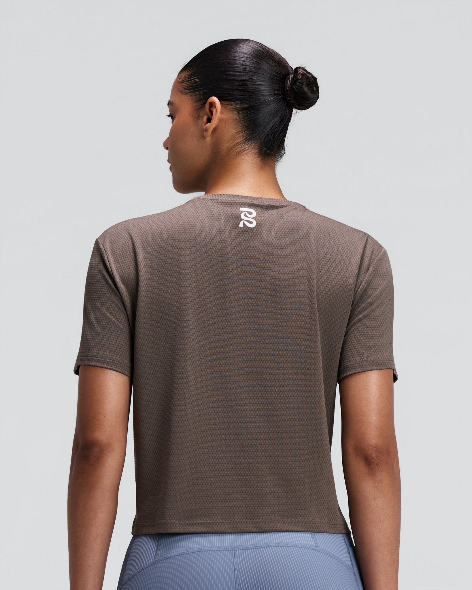 Bandit Women's Micromesh™ Cropped Run Tee - Cocoa - Interval Running