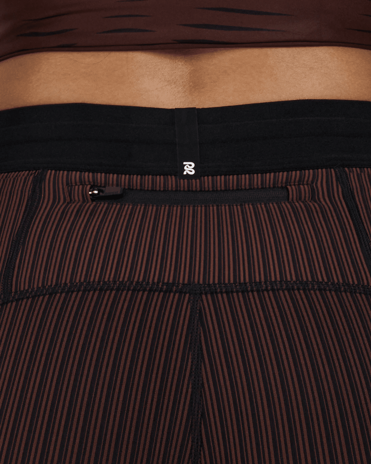 Bandit Women's Striped Cadence™ 5" Compression Shorts - Cacao / Black - Interval Running
