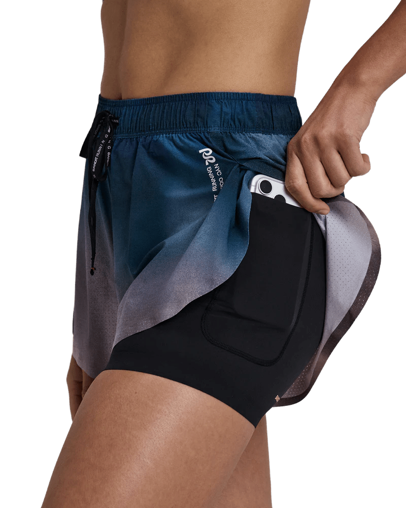 Bandit Women's Vento™ 2 - in - 1 Run Short - Flow State Aegean Multi - Interval Running