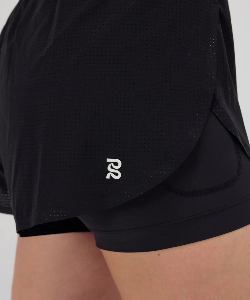 Bandit Women's Vento™ Dua Short - Black - Interval Running