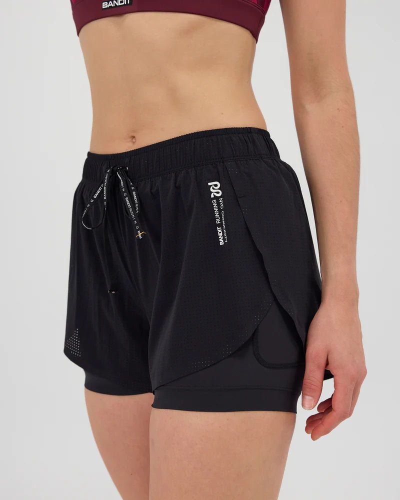 Bandit Women's Vento™ Dua Short - Black - Interval Running