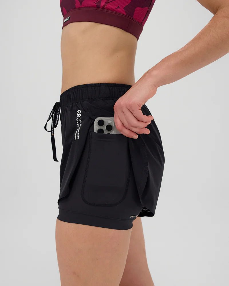 Bandit Women's Vento™ Dua Short - Black - Interval Running