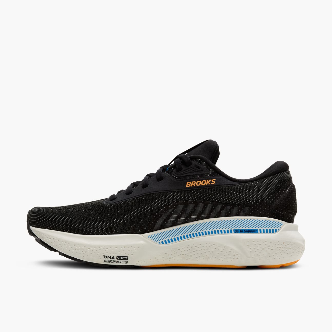 Brooks Men's Adrenaline GTS 24 – Black/Ebony/Cloissonne - Interval Running