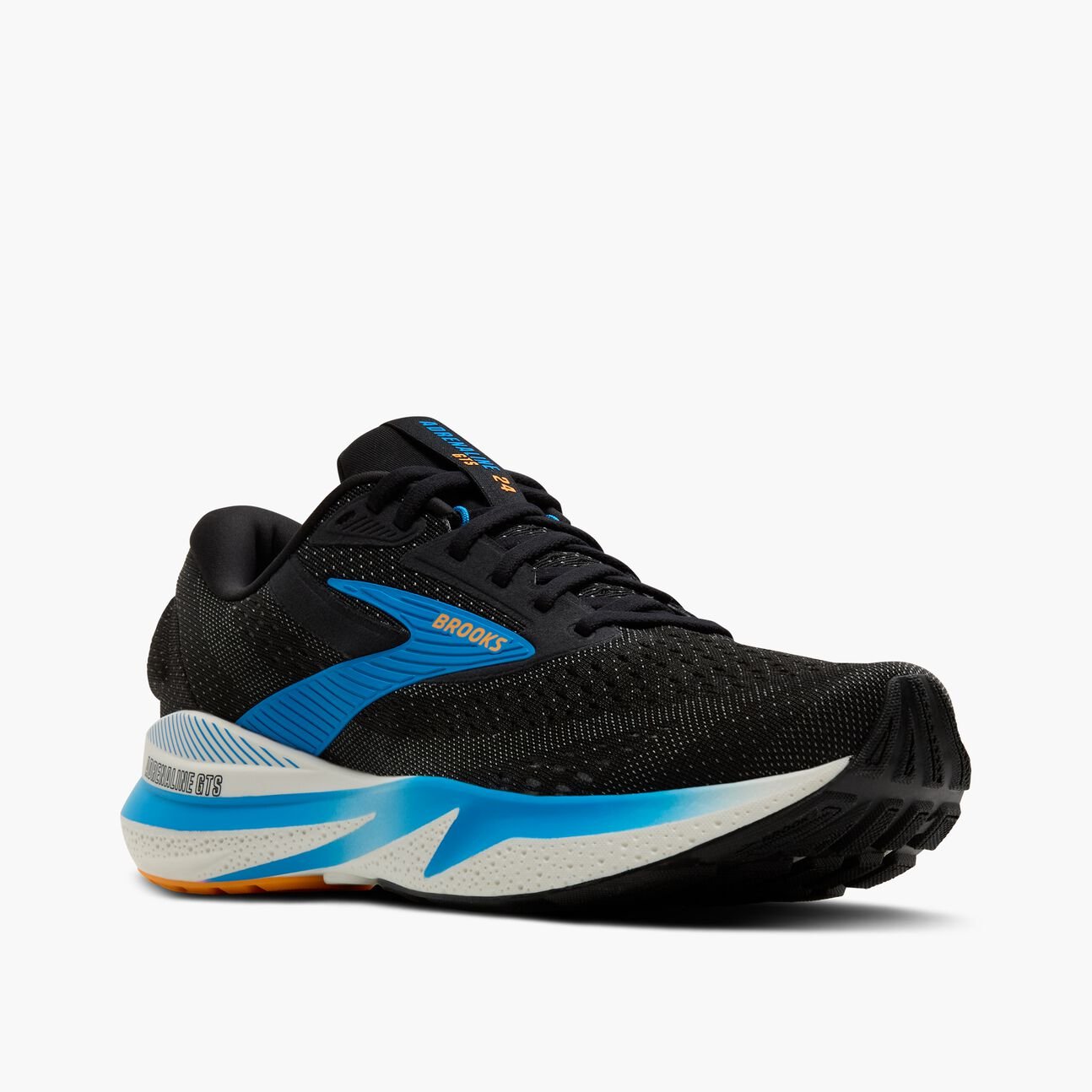 Brooks Men's Adrenaline GTS 24 – Black/Ebony/Cloissonne - Interval Running