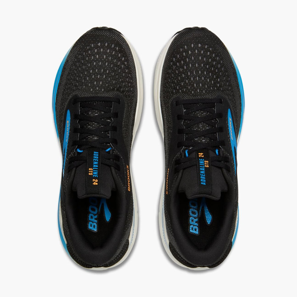 Brooks Men's Adrenaline GTS 24 – Black/Ebony/Cloissonne - Interval Running