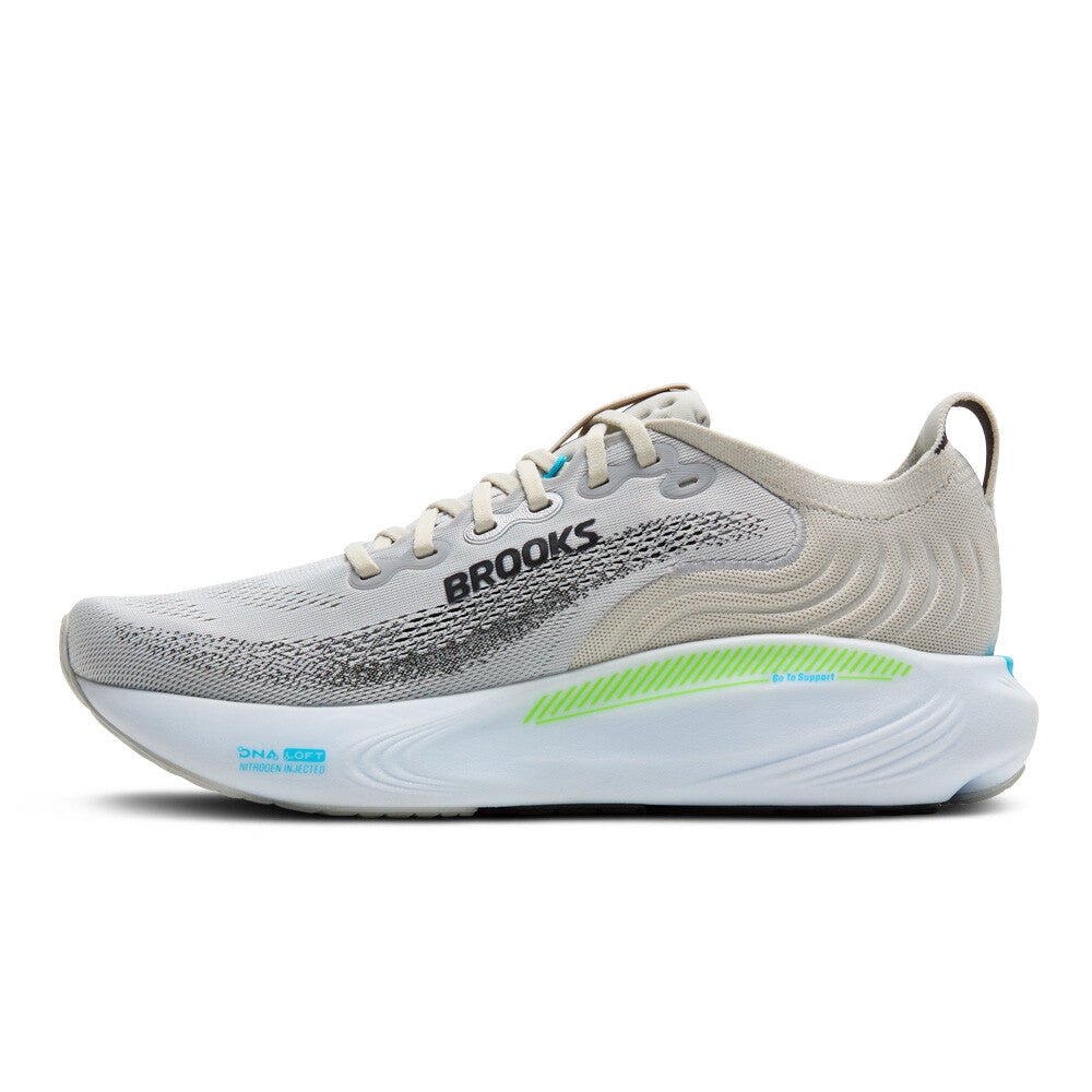 Brooks Men's Adrenaline GTS 25 - Oyster / Green Gecko / Blue - Interval Running