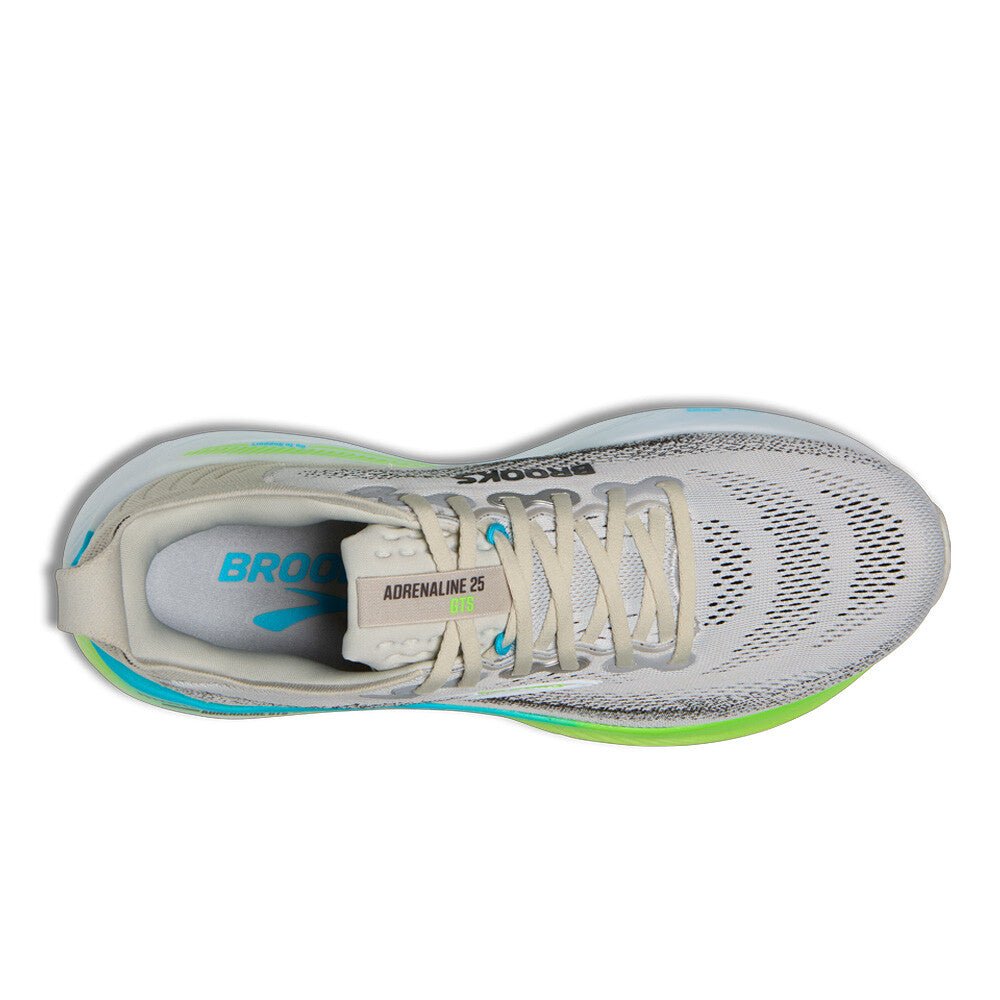 Brooks Men's Adrenaline GTS 25 - Oyster / Green Gecko / Blue - Interval Running