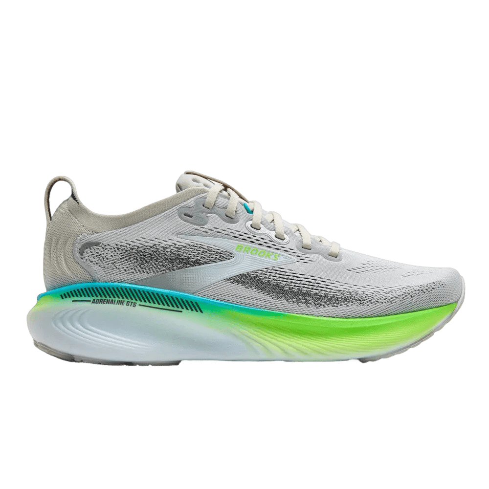 Brooks Men's Adrenaline GTS 25 - Oyster / Green Gecko / Blue - Interval Running
