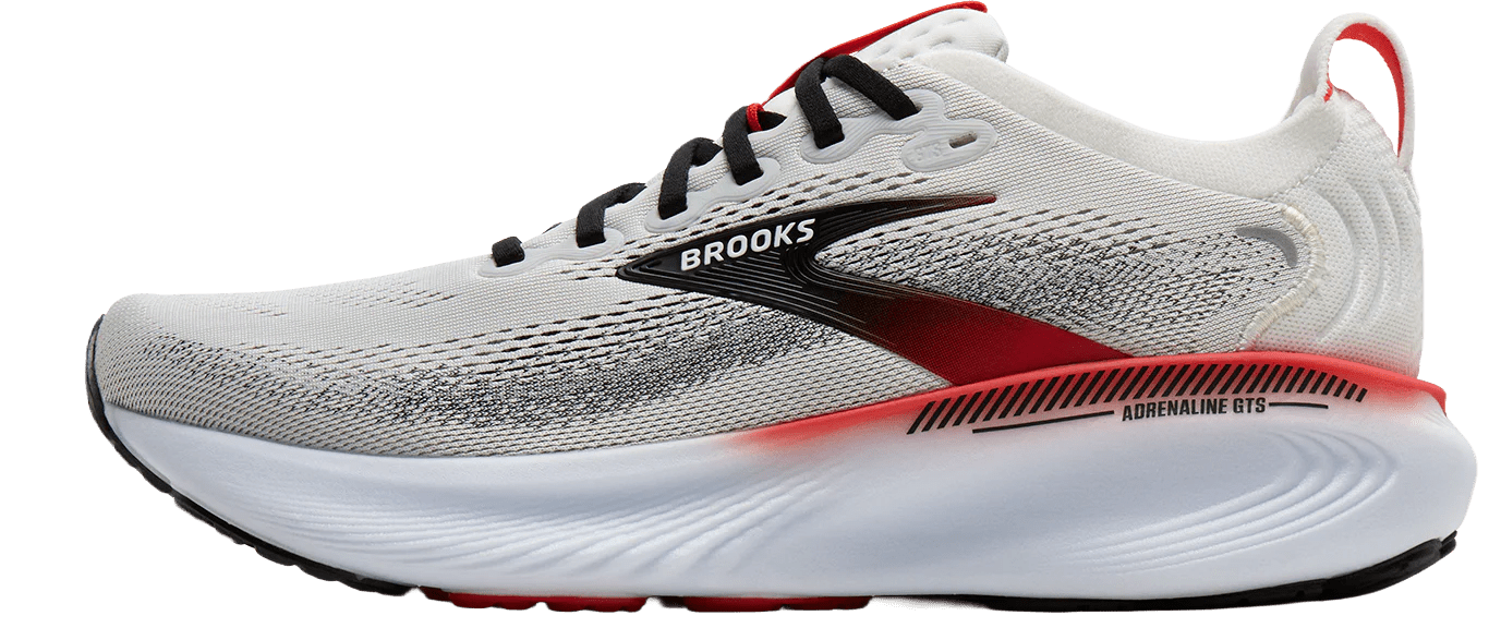 Brooks Men's Adrenaline GTS 25 - White / Black / Red - Interval Running
