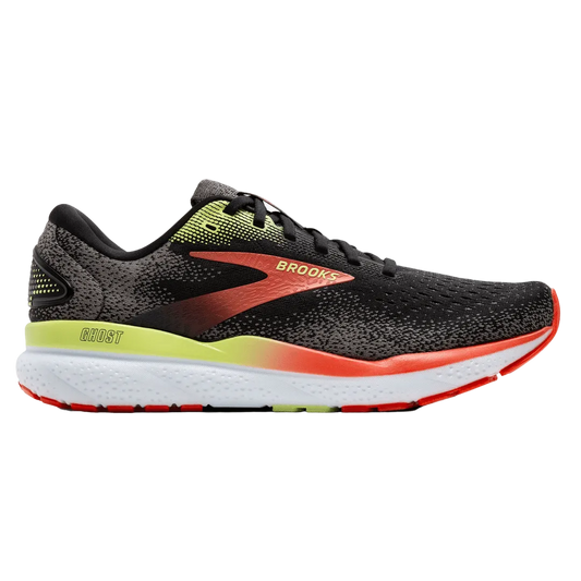 Brooks Men's Ghost 16 – Black / Mandarin Red / Green - Interval Running