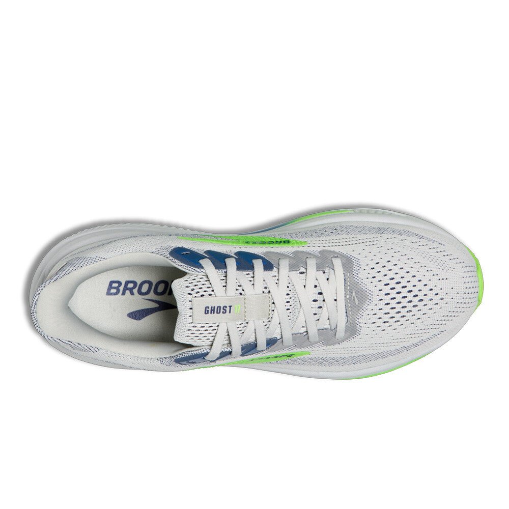 Brooks Men's Ghost 17 – Oyster / Beacon Blue / Gecko - Interval Running