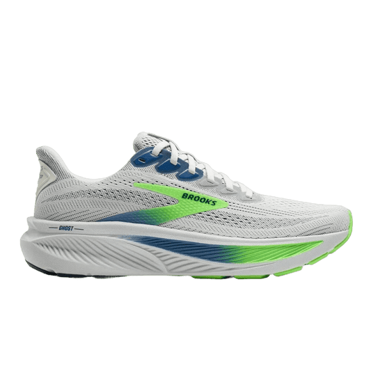 Brooks Men's Ghost 17 – Oyster / Beacon Blue / Gecko - Interval Running