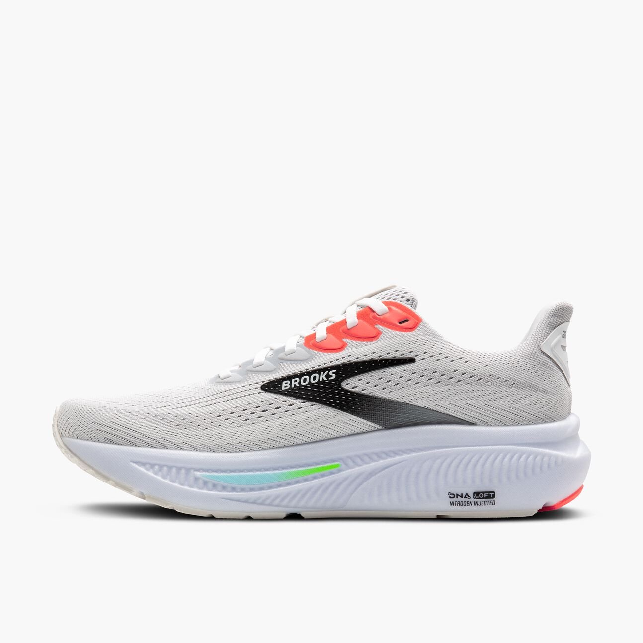 Brooks Men's Ghost 17 – White/Pink Clay/Gecko - Interval Running