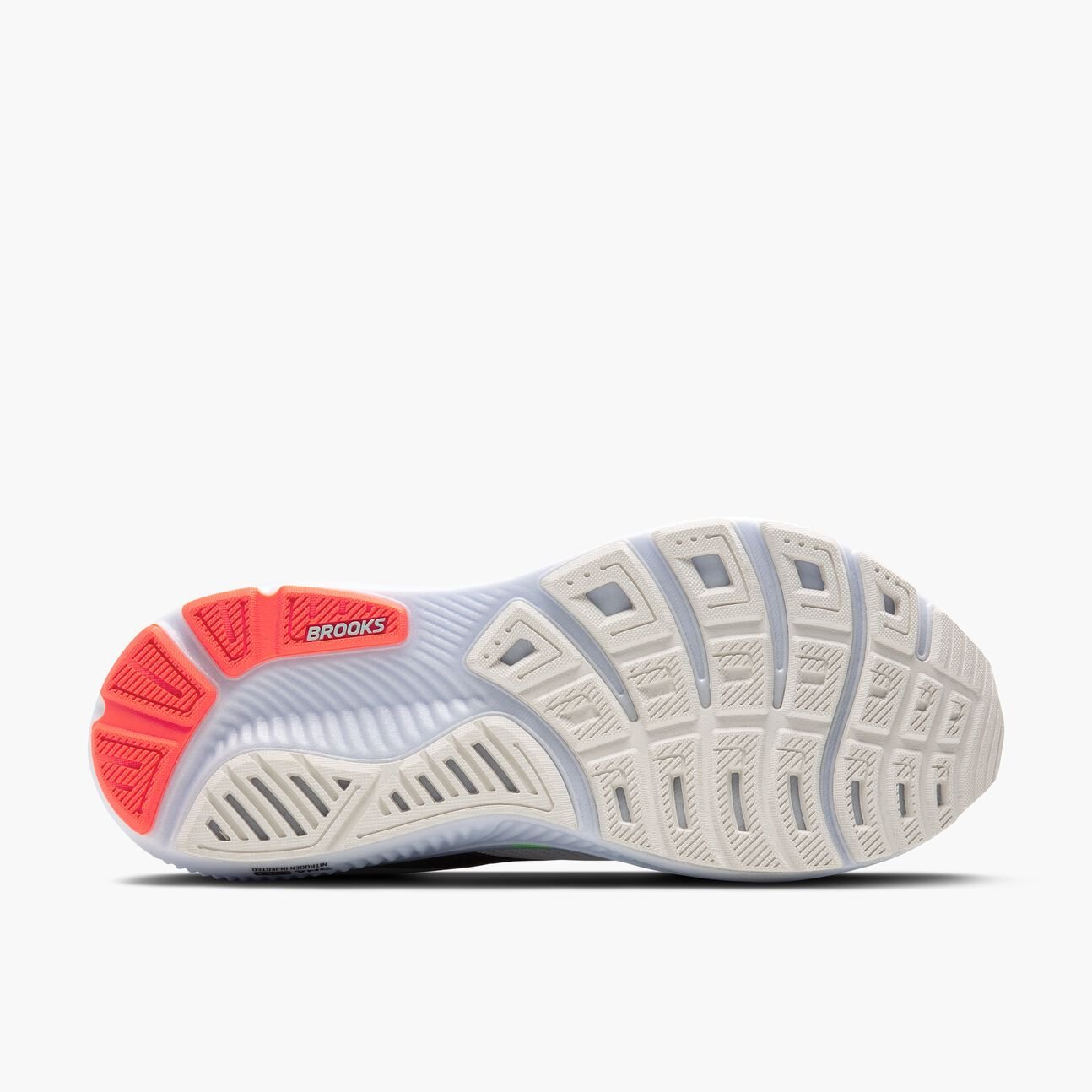 Brooks Men's Ghost 17 – White/Pink Clay/Gecko - Interval Running