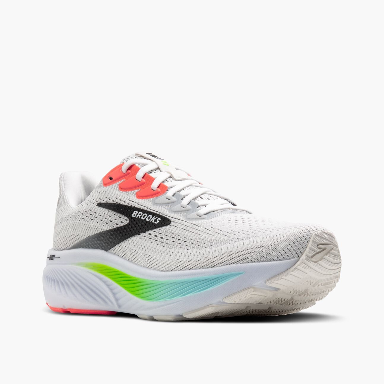 Brooks Men's Ghost 17 – White/Pink Clay/Gecko - Interval Running