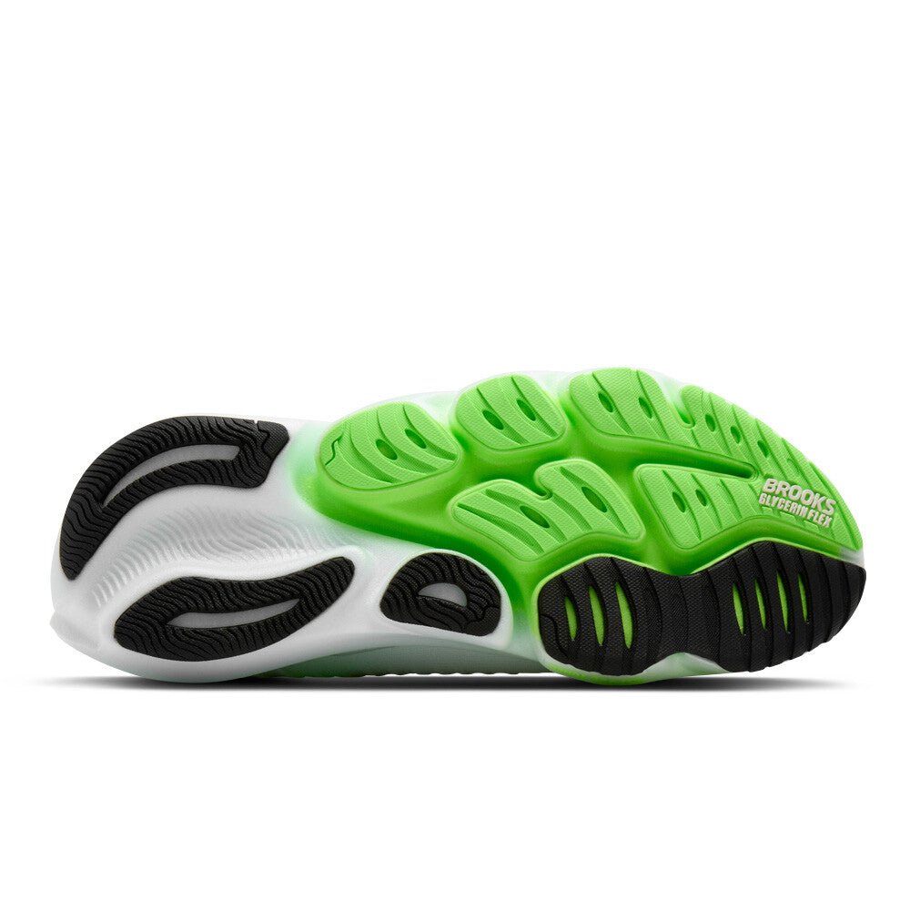 Brooks Men's Glycerin Flex - White / Green Gecko / Phantom - Interval Running