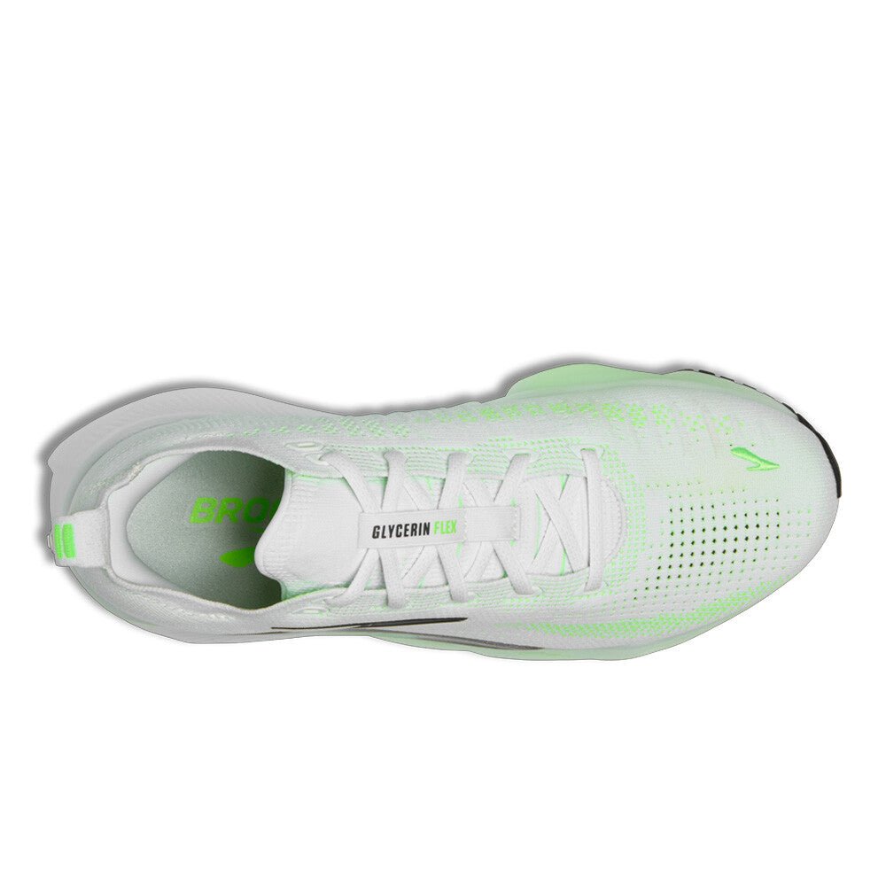 Brooks Men's Glycerin Flex - White / Green Gecko / Phantom - Interval Running